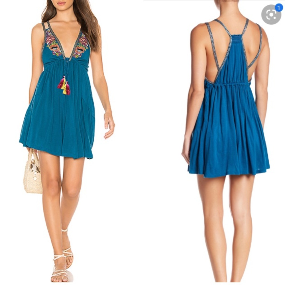 NWT Free People Lovers Cove Embroidered Dress new
